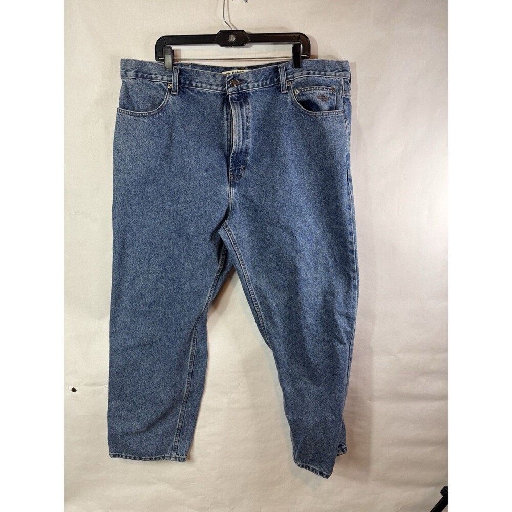Harley-Davidson Men's Blue Denim Straight Jeans Relaxed Fit Vintage 90’s/ Y2K